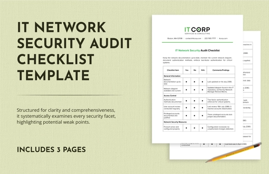 IT Network Security Audit Checklist Template IT Network Security Audit Checklist Template