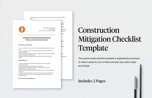 Construction Mitigation Checklist Template