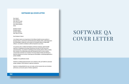 Software QA Cover Letter