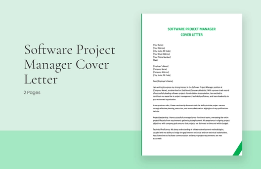 Software Project Manager Cover Letter