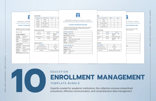 10 Education Enrollment Management Template Bundle