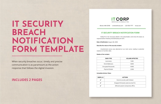 IT Security Breach Notification Form Template IT Security Breach Notification Form Template