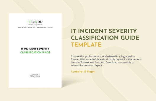 IT Incident Severity Classification Guide Template IT Incident Severity Classification Guide Template