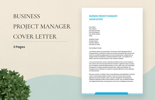 Business Project Manager Cover Letter
