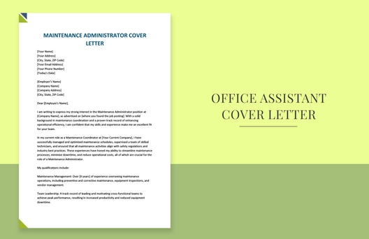 Maintenance Administrator Cover Letter