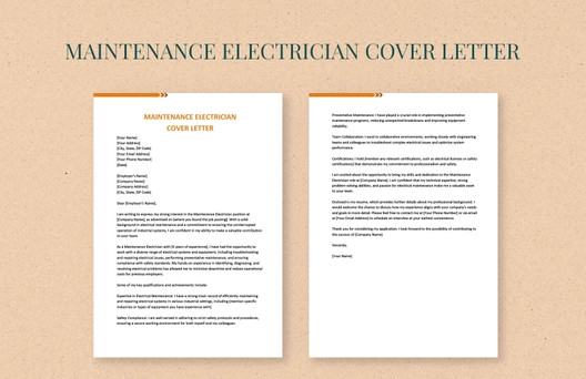 Maintenance Electrician Cover Letter