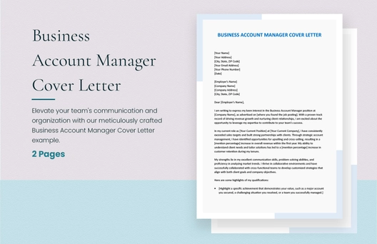 Business Account Manager Cover Letter