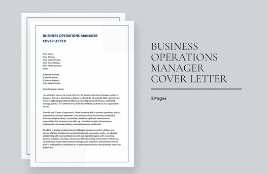 Business Operations Manager Cover Letter