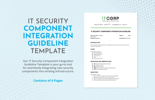 IT Security Component Integration Guideline Template