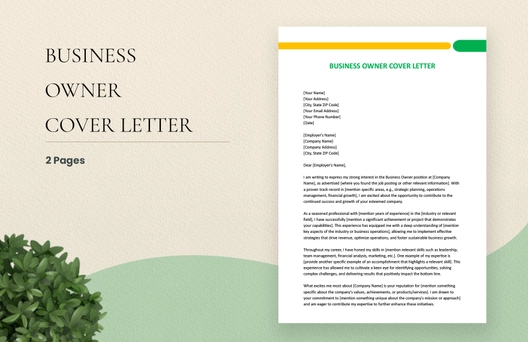 Business Owner Cover Letter