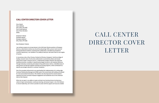 Call Center Director Cover Letter