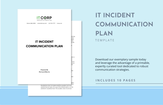 IT Incident Communication Plan Template IT Incident Communication Plan Template
