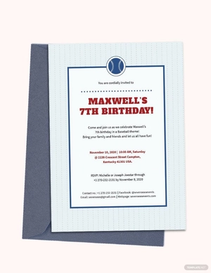 Baseball Birthday Invitation Template