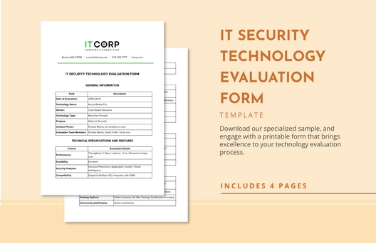 IT Security Technology Evaluation Form Template IT Security Technology Evaluation Form Template