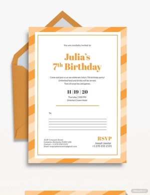 Birthday Postcard Invitation Template