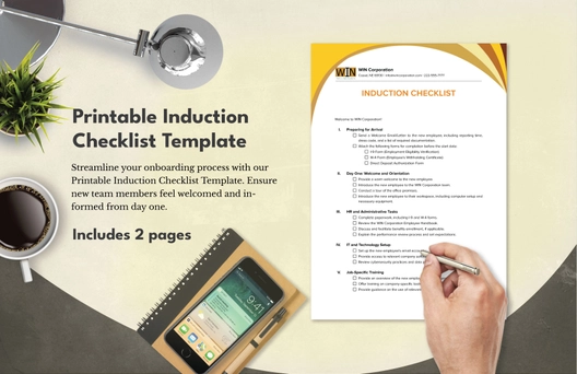 Printable Induction Checklist Template Printable Induction Checklist Template