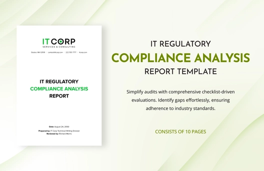 IT Regulatory Compliance Analysis Report Template IT Regulatory Compliance Analysis Report Template