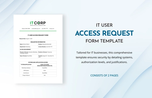 IT User Access Request Form Template