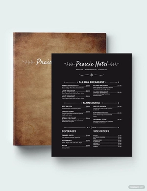 Chalkboard Hotel Menu Template