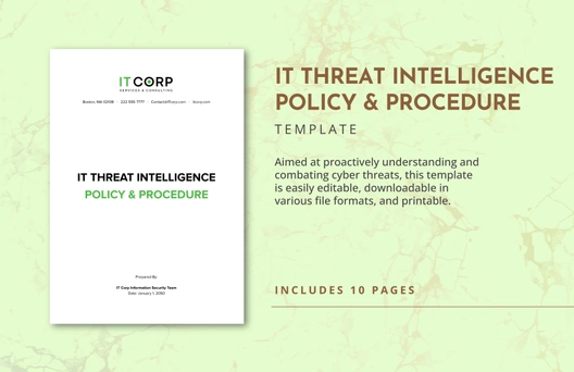 IT Threat Intelligence Policy & Procedure Template