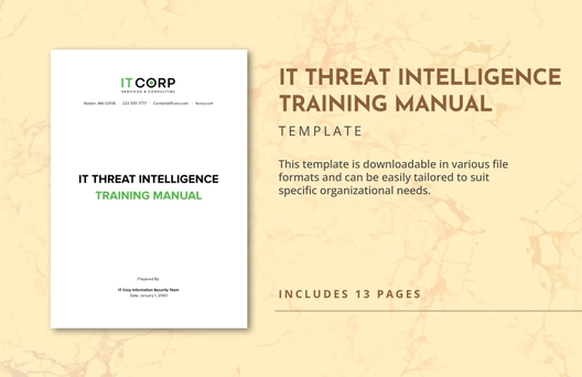 IT Threat Intelligence Training Manual Template