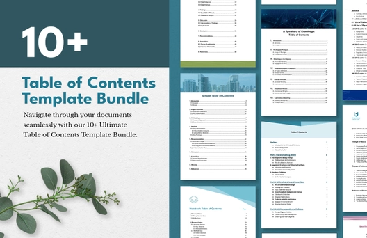 10+ Table of Contents Template Bundle