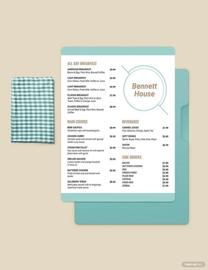 Hotel Menu Template