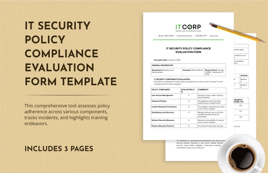 IT Security Policy Compliance Evaluation Form Template