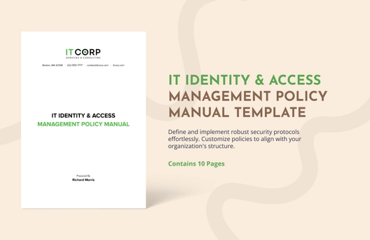 IT Identity & Access Management Policy Manual Template