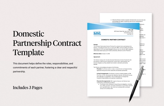 Domestic Partnership Contract Template