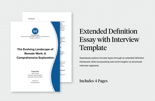 Extended Definition Essay with Interview Template