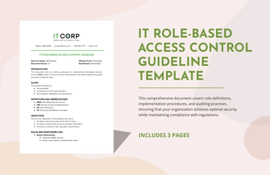 IT Role-Based Access Control Guideline Template