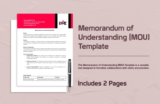 Memorandum of Understanding (MOU) Template Memorandum of Understanding (MOU) Template