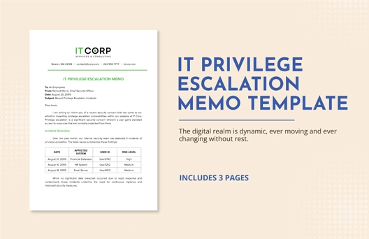 IT Privilege Escalation Memo Template