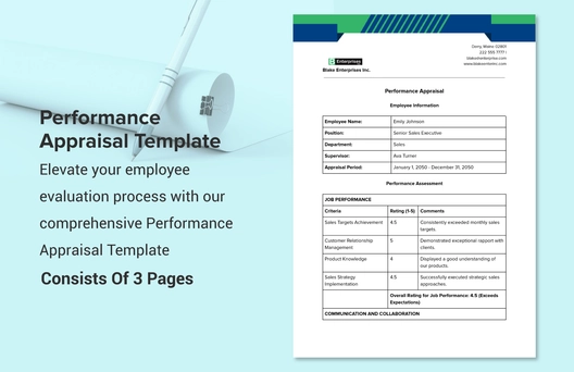 Performance Appraisal Template