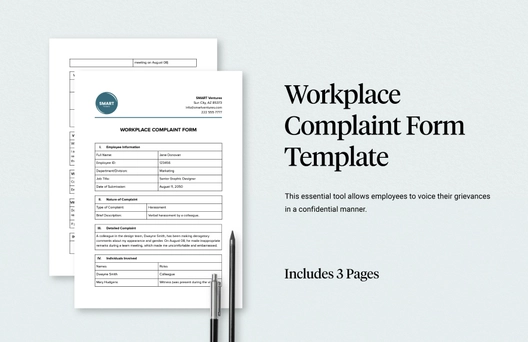 Workplace Complaint Form Template