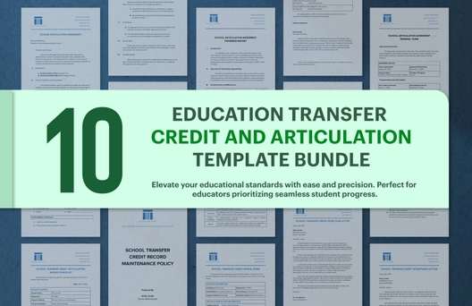 10 Education Transfer Credit and Articulation Template Bundle