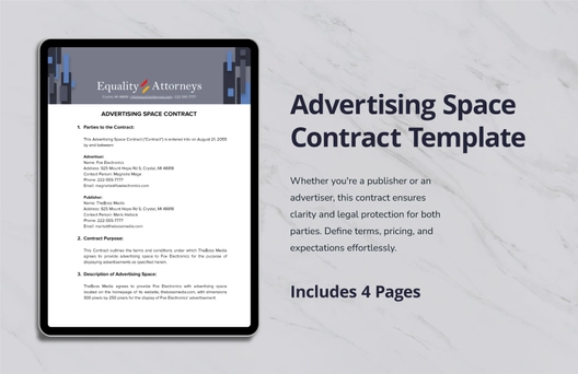 Advertising Space Contract Template