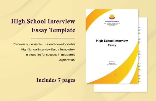 High School Interview Essay Template