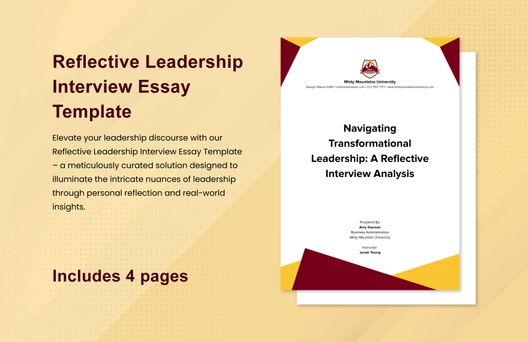 Reflective Leadership Interview Essay Template