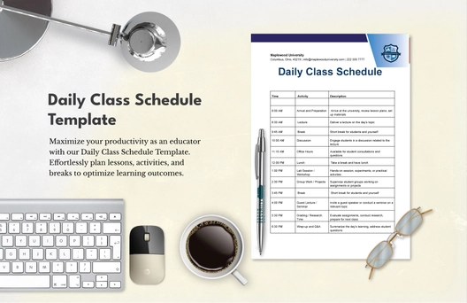Daily Class Schedule Template