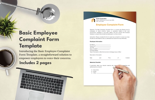 Basic Employee Complaint Form Template