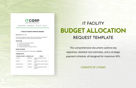 IT Facility Budget Approval Request Template
