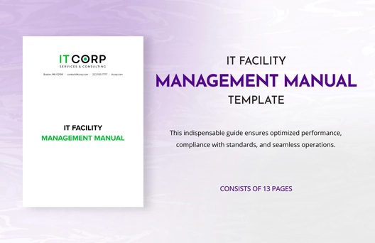 IT Facility Management Manual Template