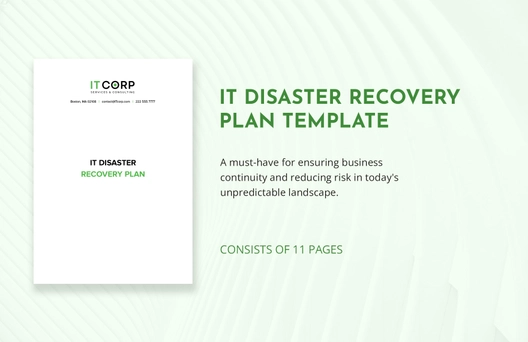 IT Disaster Recovery Plan Template
