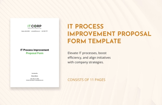 IT Process Improvement Proposal Form Template