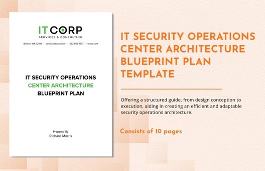 IT Security Operations Center Architecture Blueprint Plan Template