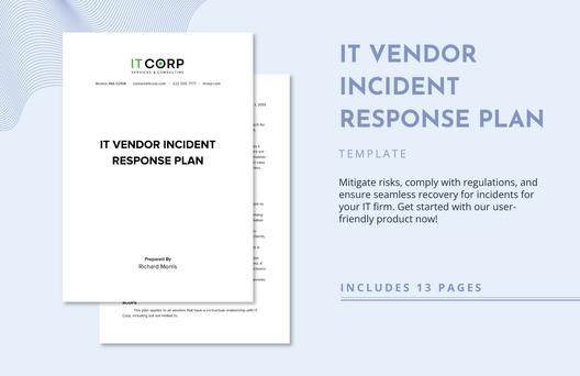IT Vendor Incident Response Plan Template