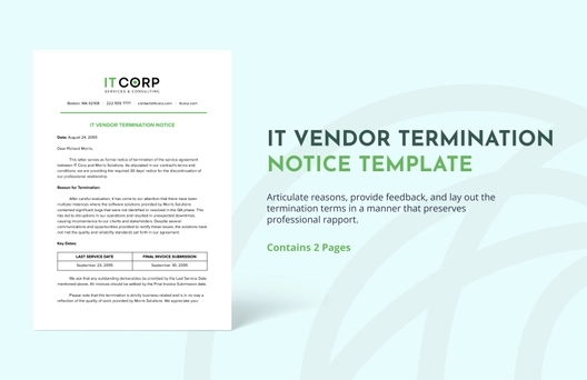 IT Vendor Termination Notice Template