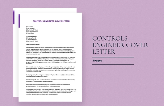 Controls Engineer Cover Letter